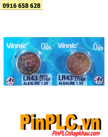 Vinnic LR43, L1142F, Pin AG12 _Pin đồng hồ 1.5v alkaline Vinnic LR43, AG12, AG4 chính hãng